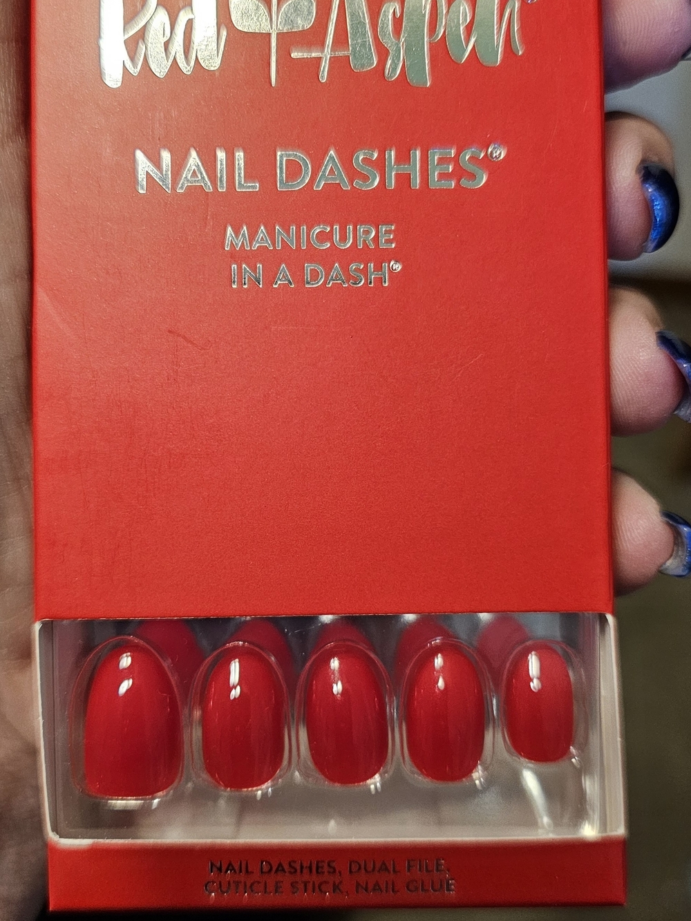 Red Aspen Nail Dashes Press-On Nails - Vibrant Red